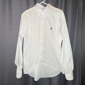 Brooks Brothers Men's White Button-Down Shirt | L